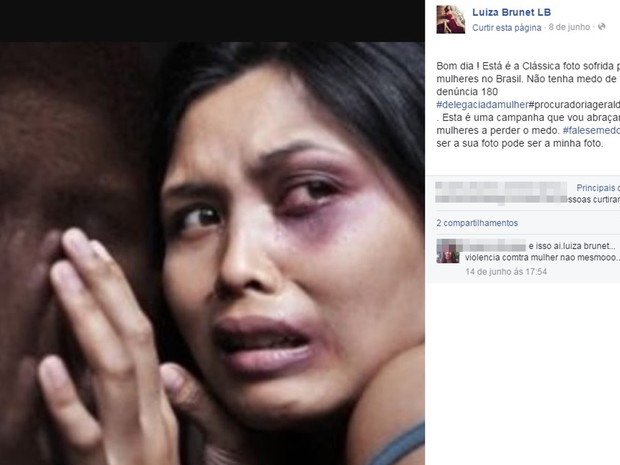 Luiza Brunet, embaixadora do Instituto Avon, se engaja em campanha contra a violência doméstica nas redes sociais, dias após suposta agressão (Foto: Reprodução/Facebook)