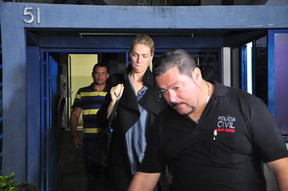 Ana Hickmann deixa delegacia após depoimento (Foto: Dúnia Catelli / EGO)