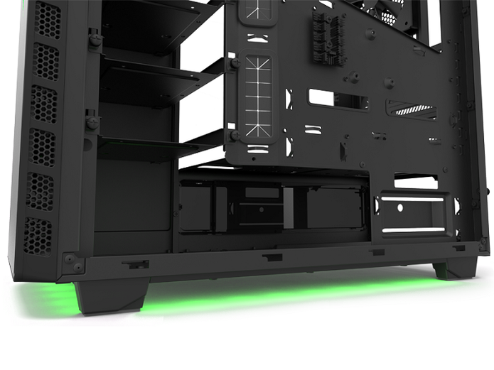 Detalhes da organização interna do NZXT H440 designed by Razer (Foto: Divulgação/Razer)