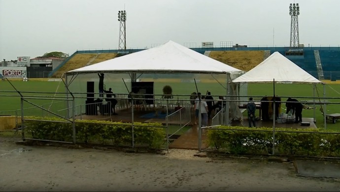 Estádio Boca do Lobo Pelotas velório Giovane Klein (Foto: Reprodução / RBS TV)