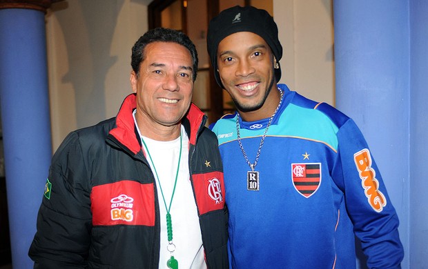 Luxemburgo e Ronaldinho Gaúcho no treino do Flamengo (Foto: Alexandre Vidal / Fla Imagem)