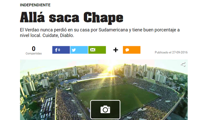 Chapecoense Olé Independiente (Foto: Reprodução) Chapecoense Olé Independiente (Foto: Reprodução)