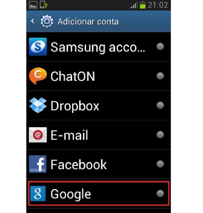 Adicione uma conta do Google ao celular (Reprodução/Taysa Coelho)