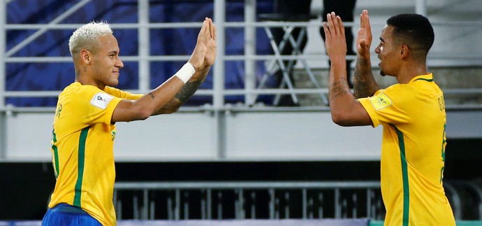 Neymar e Gabriel Jesus, Brasil x Bolívia (Foto: Reuters)