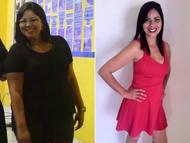 Patricia Santos saiu dos 91 kg e foi para os 60 kg depois de reeducação alimentar e exercícios (Foto: Patricia Santos/Arquivo Pessoal)