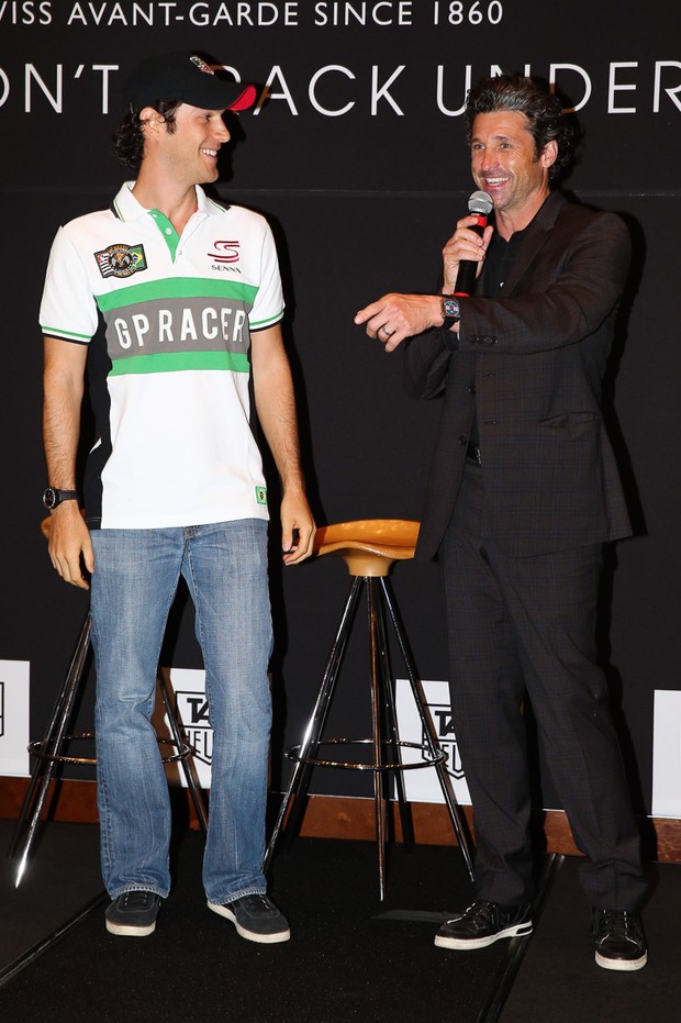 Bruno Senna e Patrick Dempsey em evento em São Paulo (Foto: Manuela Scarpa/PhotoRio News)