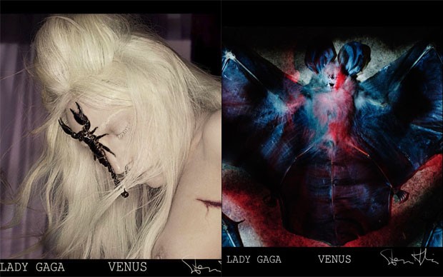 Duas das capas do single 'Venus', de Lady Gaga (Foto: Divulgação)