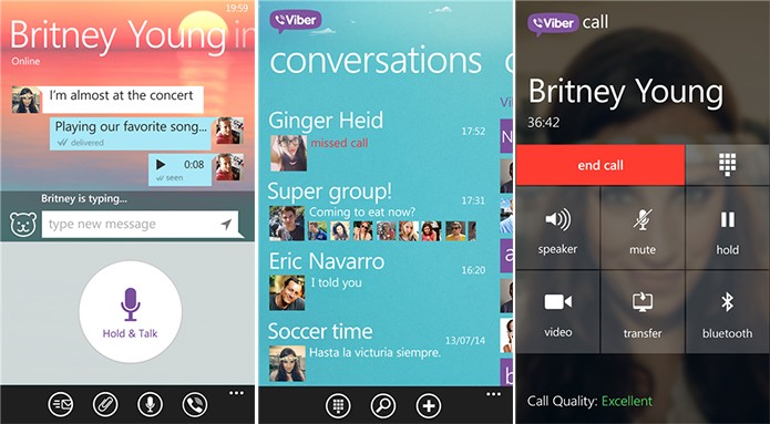 Viber ganhou função de envio de voz walkie-talkie e mudanças visuais (Foto: Divulgação/Windows Phone Store)