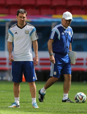Sabella e Messi, treino Argentina (Foto: EFE) Sabella e Messi, treino Argentina (Foto: EFE)