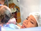 Ex-BBB Rodrigão mostra vídeo do parto do filho com Adriana Sant'Anna