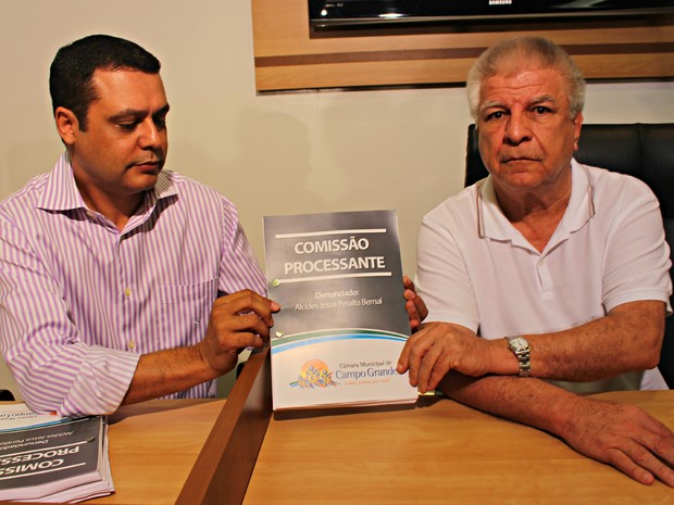 Flávio César (PtdoB) e Edil Albuquerque (PMDB)  (Foto: Fernando da Mata/ G1 MS)