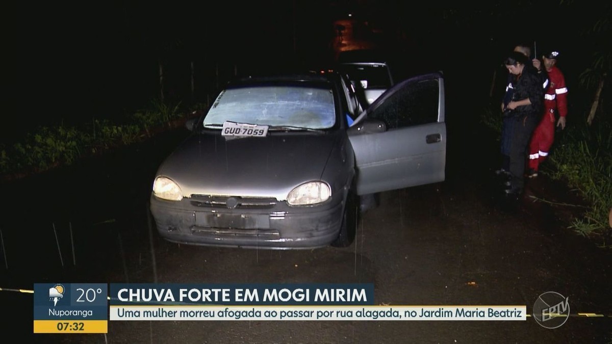 Mulher morre após carro ser arrastado durante enchente em Mogi Mirim