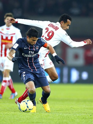 Thiago Silva, PSG e Ajaccio (Foto: Agência AFP)