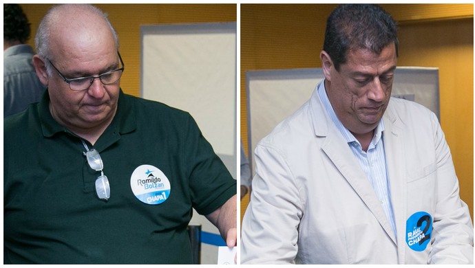 Romildo Bolzan Júnior Raul Mendes eleição presidente Grêmio (Foto: Luciano Amoretti/Grêmio)