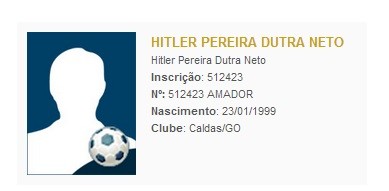 Hitler, jogador do Caldas Novas-GO, no BID da CBF