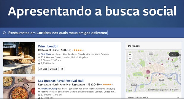 Busca social, a nova ferramenta de buscas do Facebook (Foto: Divulgação/Facebook)