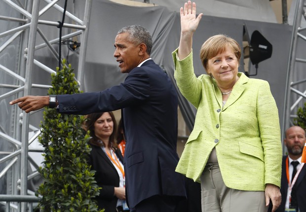 Barack Obama e Angela Merkel, em Berlim (Foto: Fabrizio Bensch/Reuters)
