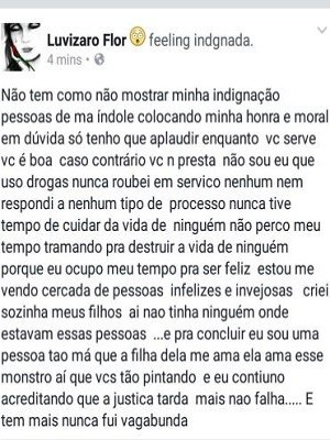 Mãe desabafou em rede social após saber que a filha seria libertada (Foto: Reprodução / Facebook)