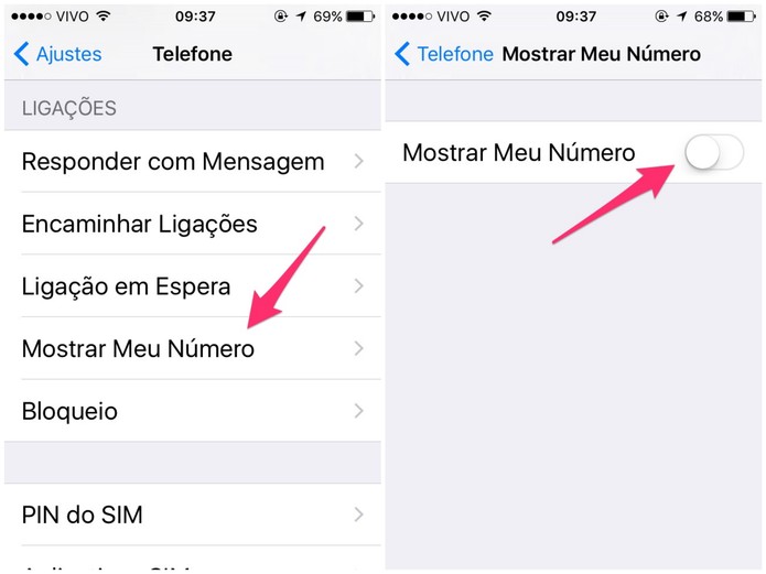 Desative a função Mostrar meu número (Foto: Reprodução/Lucas Mendes)