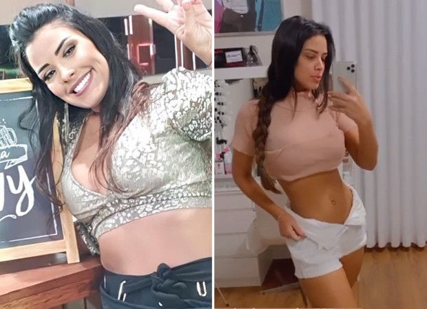 Ivy Moraes no BBB (à esq.) e em maio (à dir.) (Foto: Reprodução/Instagram) Ivy Moraes no BBB (à esq.) e em maio (à dir.) (Foto: Reprodução/Instagram)