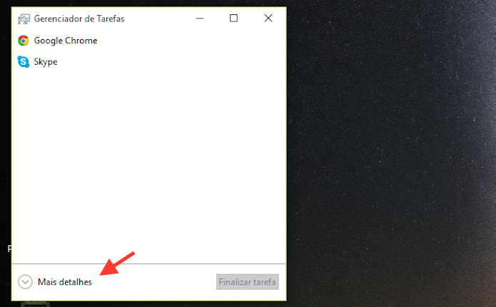 Acessando as opções extras do Gerenciador de Tarefas do Windows 10 (Foto: Reprodução/Marvin Costa)