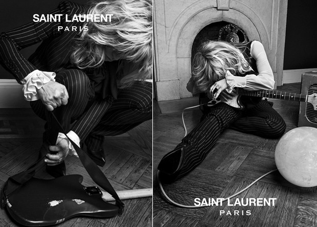 Courtney Love na campanha de Yves Saint Laurent (Foto: Yves Saint Laurent/Divulgação)