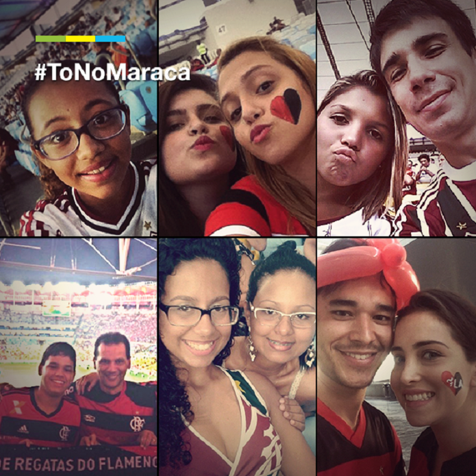 Torcedores podem enviar selfies para o telão do Maracanã usando Facebook e Instagram (Foto: Reprodução/Maracanã) Torcedores podem enviar selfies para o telão do Maracanã usando Facebook e Instagram (Foto: Reprodução/Maracanã)