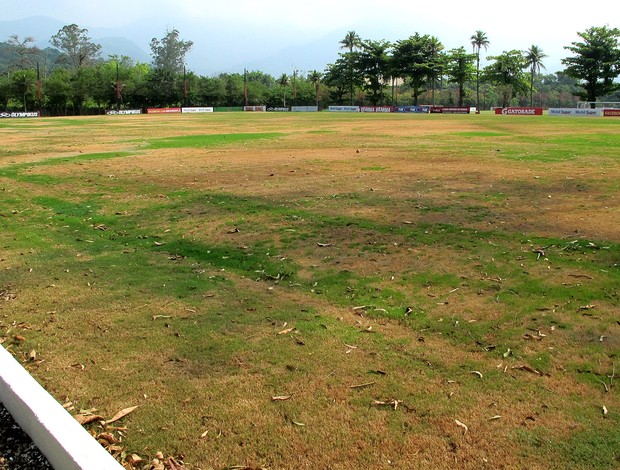 gramado do campo do Ninho do Urubu CT Flamengo (Foto: Richard Souza / Globoesporte.com)