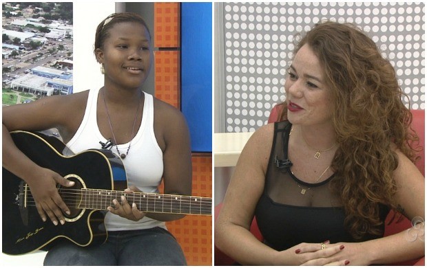 A cantora Lionela e a atriz Michelle fazem participação no Roraima TV (Foto: Roraima TV)