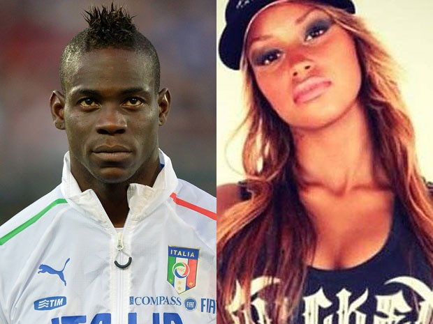 Mario Balotelli e Fanny Neguesha (Foto: AFP Photo/Alberto Pizzoli, Divulgação/Facebook/Fanny Neguesha)