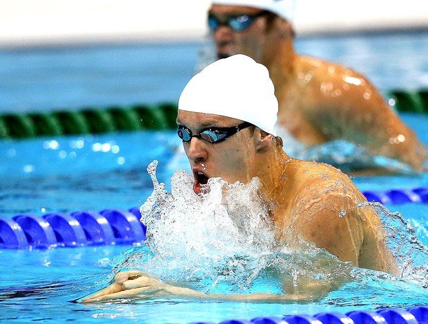 Henrique Rodrigues na prova de natação 200m medley em Londres (Foto: Satiro Sodré / Agif)