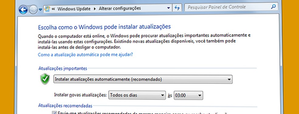 Configure o Windows Update para o modo automático (Foto: Reprodução/Microsoft)