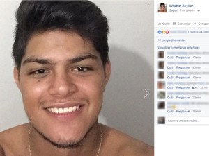 O jovem Wilstter Avelar, morto aos 21 anos. (Foto: Reprodução/ Facebook)