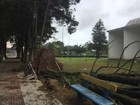 Vento causa estragos no campus da UFSC em Florianópolis