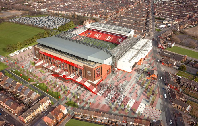 Liverpool revela plano de ampliação do Anfield para 54 mil ...