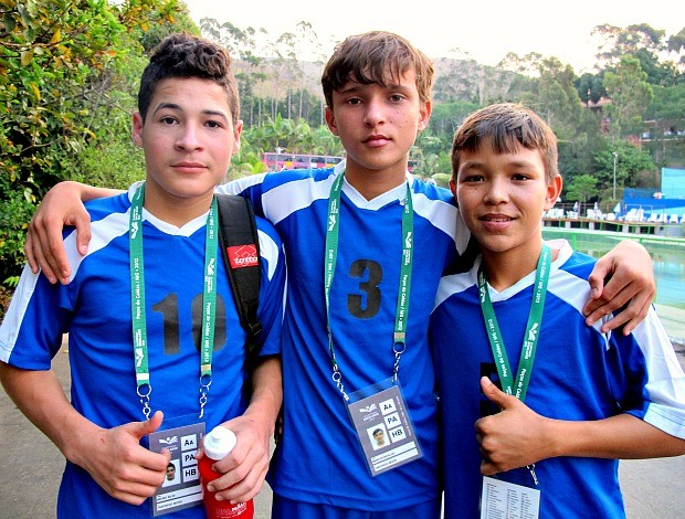Bruno Arthur, Marcos e Tiago nas Olimpíadas Escolares de Poços de Caldas (Foto: Ana Carolina Fontes)