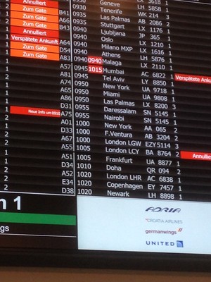 Quadro de embarques Suíça (Foto: Claudia Garcia)