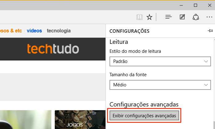 Habilite as configurações avançadas (Foto: Reprodução/Paulo Alves)