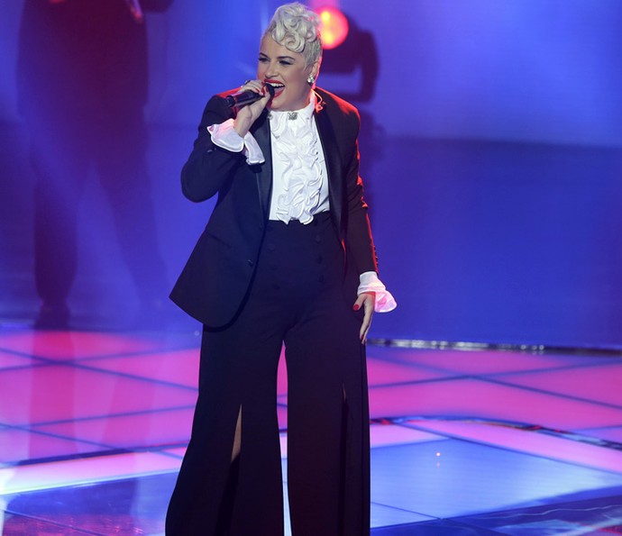 D'Lara no palco da Semifinal (Foto: Artur Meninea/Gshow) D'Lara no palco da Semifinal (Foto: Artur Meninea/Gshow)