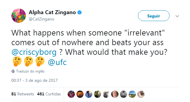 Cat Zingano Cris Cyborg (Foto: Reprodução/Twitter)