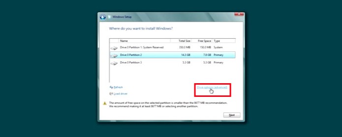 O programa de instalação do Windows 8 oferece as ferramentas para formatar o HD (Foto: Reprodução/Paulo Alves) (Foto: O programa de instalação do Windows 8 oferece as ferramentas para formatar o HD (Foto: Reprodução/Paulo Alves))