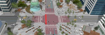 Praça Portugal será demolida e dará lugar a cruzamento (Prefeitura de Fortaleza/Divulgação)