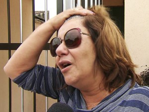 Sidneia de Souza, mãe de empresário executado em Cubatão (Foto: Reprodução/TV Tribuna)