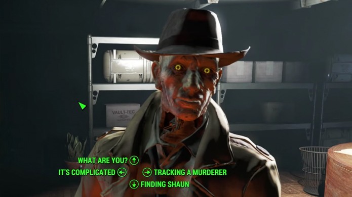 Conte seu caso para Nick Valentine e ele terá alguns bons palpites sobre o destino de seu filho em Fallout 4 (Foto: Reprodução/Tech Insider)