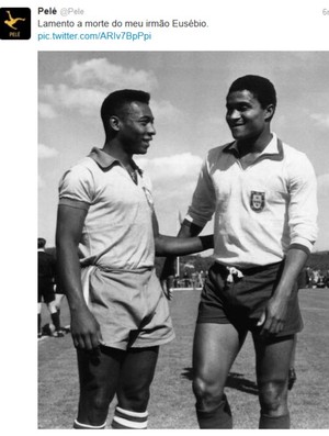 Pelé lamenta morte de Eusébio (Foto: Reprodução/Twitter)