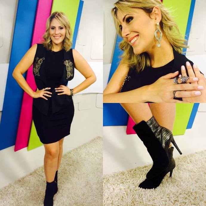 Look da Jessica: apresentadora aposta em vestido de bandage  (Foto: Reprodução / TV Diário)