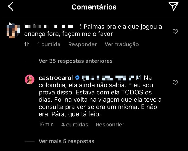 Carol Castro defende Klara Castanho (Foto: Reprodução / Instagram)