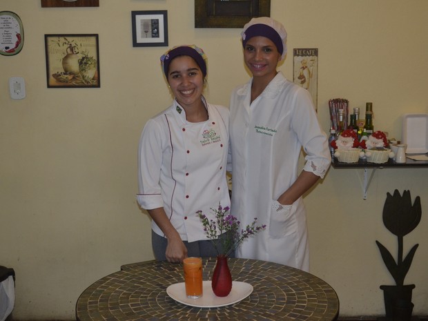Chef Aline Lobo e a nutricionista Amandha Furtado (Foto: John Pacheco/G1)