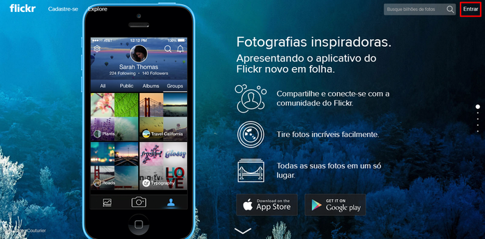 Flickr exige que usuário migre sua conta do Google ou Facebook para uma conta Yahoo ao efetuar login no serviço (Foto: Divulgação/Reprodução/Elson de Souza)