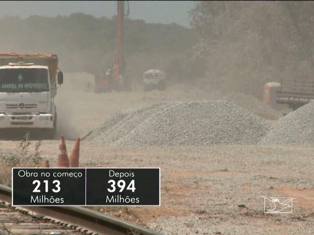 Superintendente do DNIT alega falta de recursos para terminar os serviços.  (Foto: Reprodução/TV Mirante)